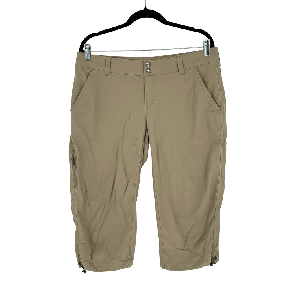 Columbia Omni Shield Saturday Trail II Knee Pants Womens 12 Beige Hiking Capri